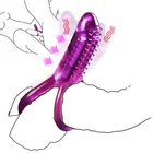 Игрушка пенис клиторальный вибатор для женщин, Стимулятор клитора, двойное кольцо, член, дилдо страпон, массажер в форме пули игр для взрослых