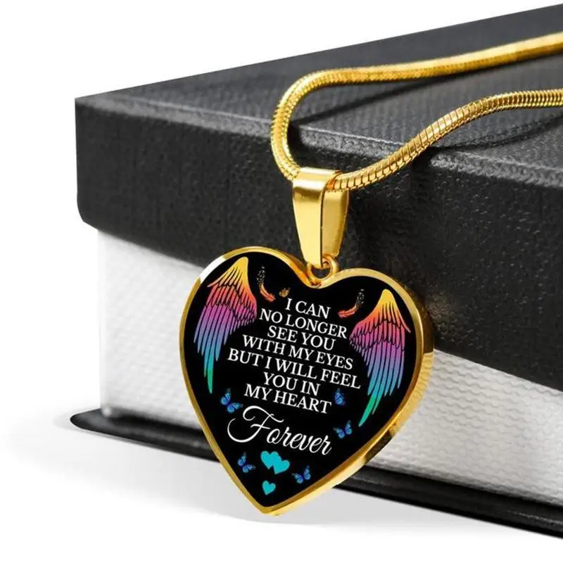 

High Quality To My Daughter Love Mom Heart Necklace Inspirational Color Necklaces Silver Choker Gift Jewelry Letter Pendant R2O7