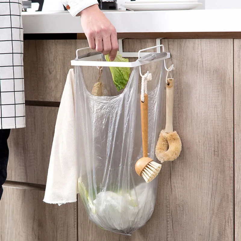Cupboard Door Back Hanging Shelves Trash Rack Storage Shelf Office Kitchen Organizers Bags Rubbish Garbage Bag Holder | Дом и сад