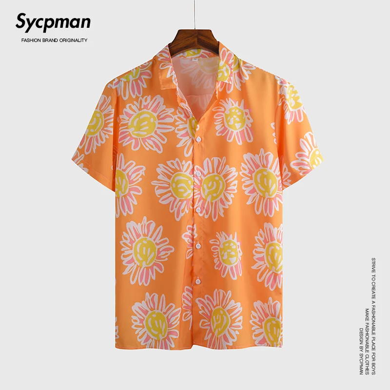 Мужская рубашка с коротким рукавом в японском стиле ретро Корейская версия