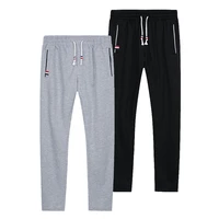 sweatpants plus size men joggers track pants elastic waist sport casual trousers baggy fitness gym clothing black grey