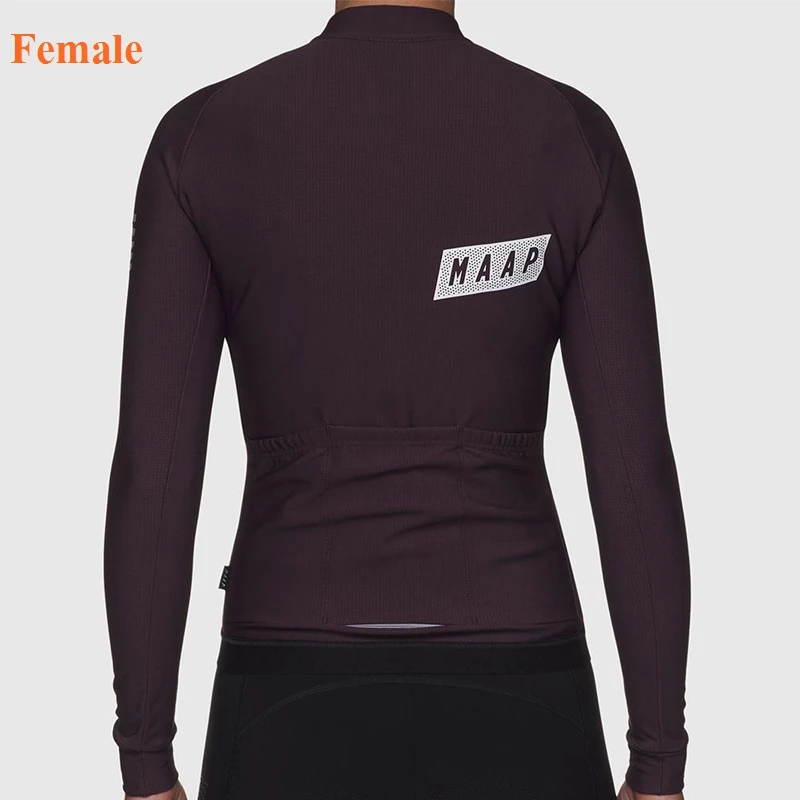 2019 Весенняя велосипедная Джерси с длинным рукавом Женская команда MAAP черная