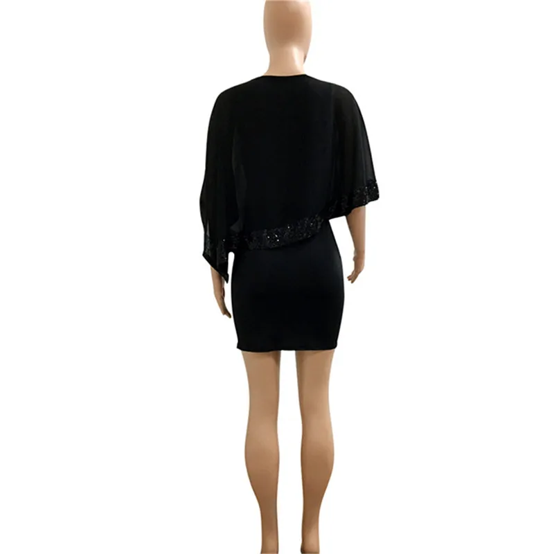 Женское платье-карандаш с блестками однотонное облегающее платье О-образным