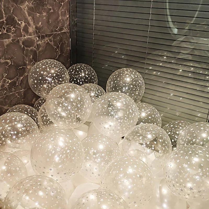 

Прозрачные воздушные шары в горошек со звездами, 12 дюймов, 30 шт., надувные воздушные латексные шары, гелий, украшения для свадьбы, дня рождения