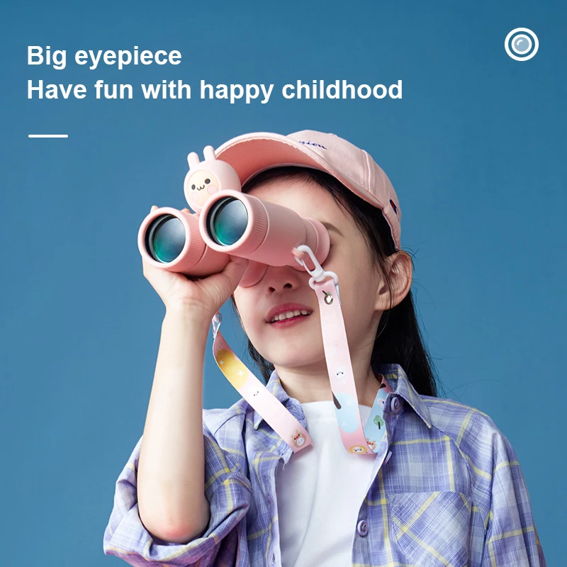 

Focal Adjustable Children Binoculars Telescope Binoculars Toy Game Props Birthday Present For Entertaining Bird Watching Pink