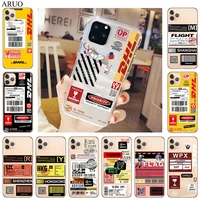 dhl express label bar code clear soft tpu silicone phone case for iphone 13 12 11 pro xs max x xr 12mini se2020 7 8 plus cover