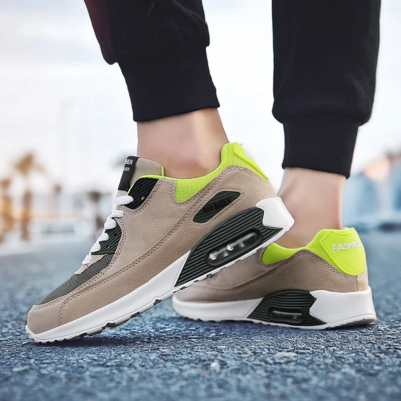 

2021 Mens Casual Shoes Fashion Male Sneakers Air Cushion Breathable Sports Running Shoes PU Mesh Tenis Masculino Adulto Men Shoe