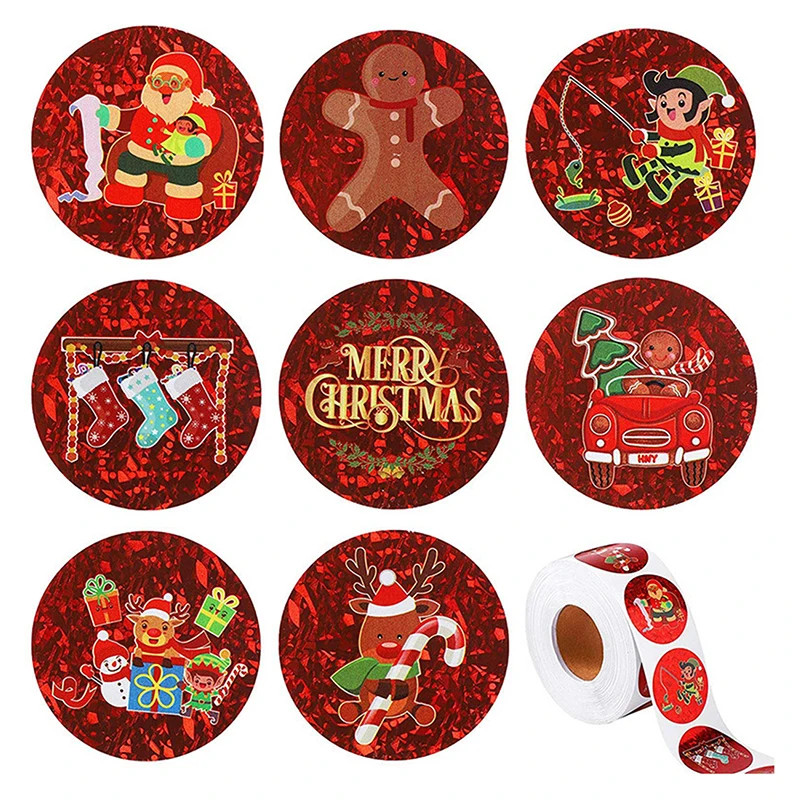 

500Pcs New Delicate Cartoon Christmas Label Stickers Adhesive Sealing Gift Sealing Labels