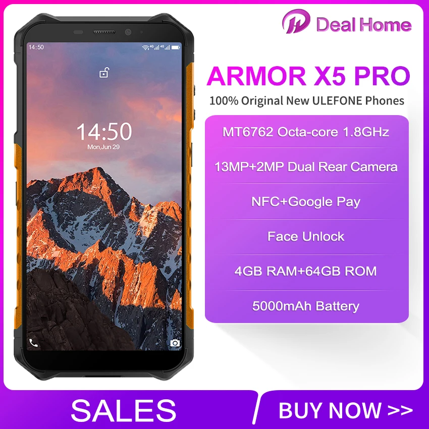 Ulefone Power X5 Pro смартфон 4 Гб + 64 ГБ Android 10 0 OTG NFC распознавания лиц и IP68