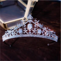 gs11485 european and american princess wedding crown tiara aaa zircon wedding headpiece alloy rhinestone fashion hairpiece