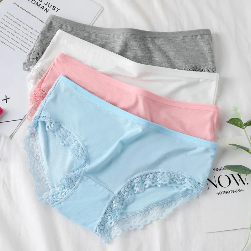 L XL XXL XXXXL Plus size Women's Sexy Panties Lace Cotton Lingerie Briefs Female Underpanties Girl Cute Underwear Shorts A40