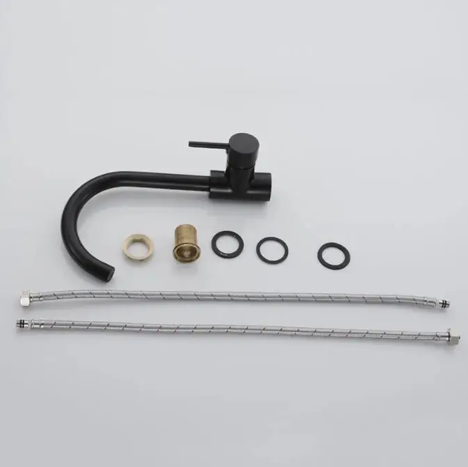 

Kitchen Faucets Brass Kitchen Sink Water Faucet 360 Rotate Swivel Faucet Mixer Single Holder Single Hole Black Mixer