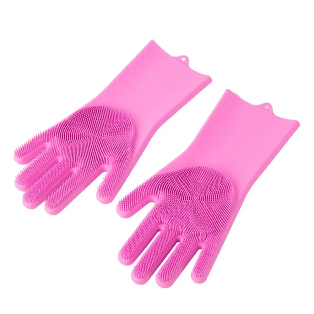 Силиконовая форма для мытья посуда уборки Перчатки Magic скруббер губчатые