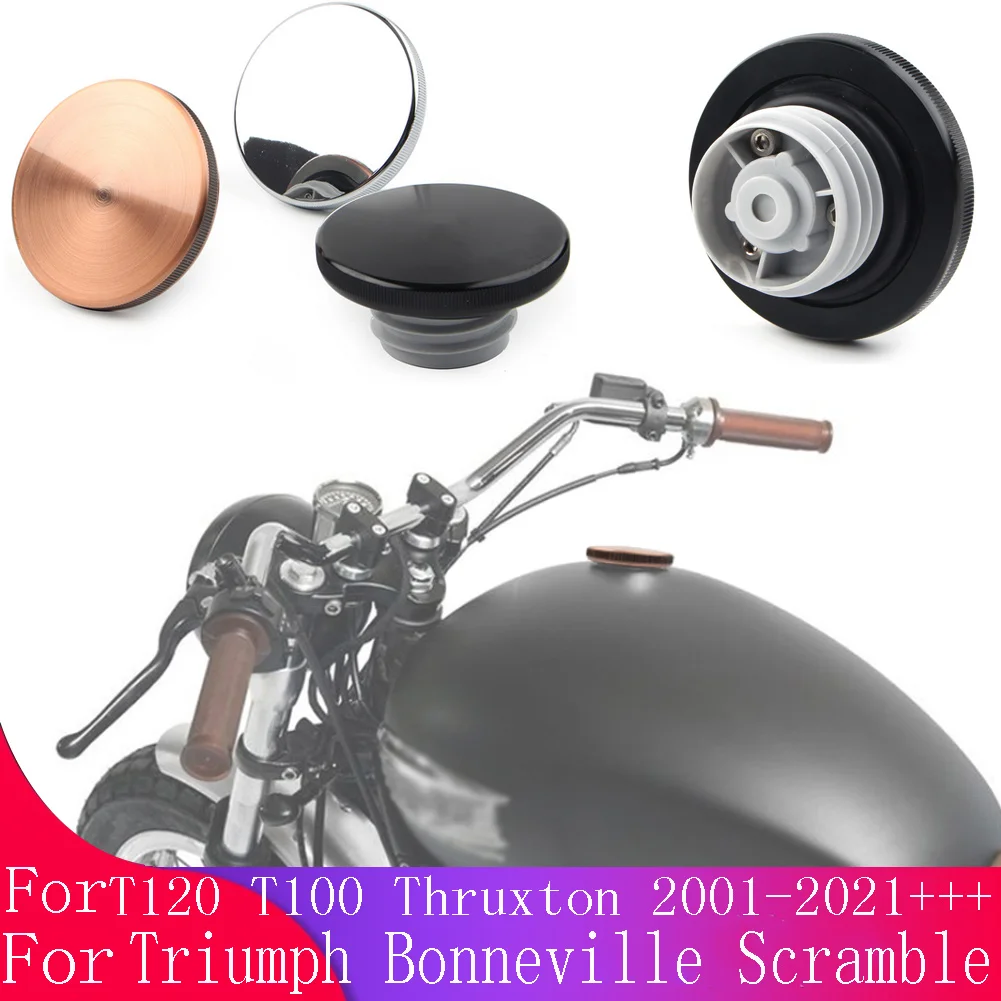 

Motorbike Fuel Gas Tank Cap Vented Oil Cover Aluminum Trim For Triumph T100 T 120 Thruxton 900 Scrambler Bonneville Se 2001-2021