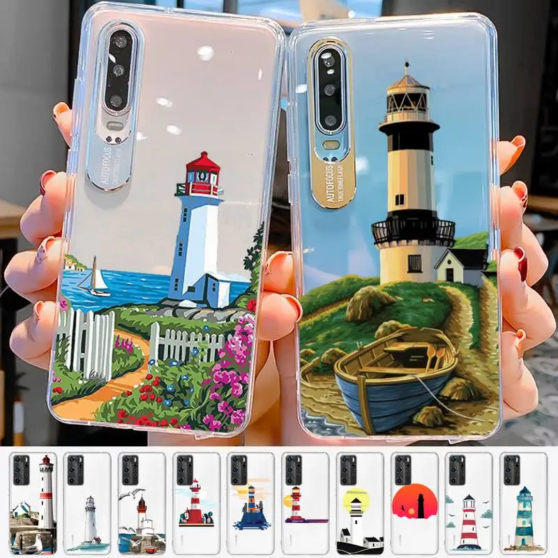 

YNDFCNB Lighthouse Print Bird Seagull Phone Case For Huawei P 20 30 40 pro lite Psmart2019 Honor 8 10 20 Y5 6 2019 Nova3E