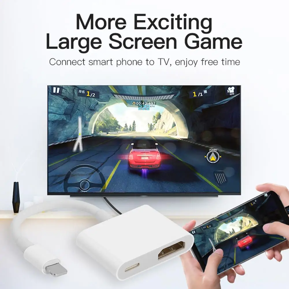 8-контактный к цифровому AV-адаптеру для iPhone iPad совместимому с HDMI 1080P ТВ