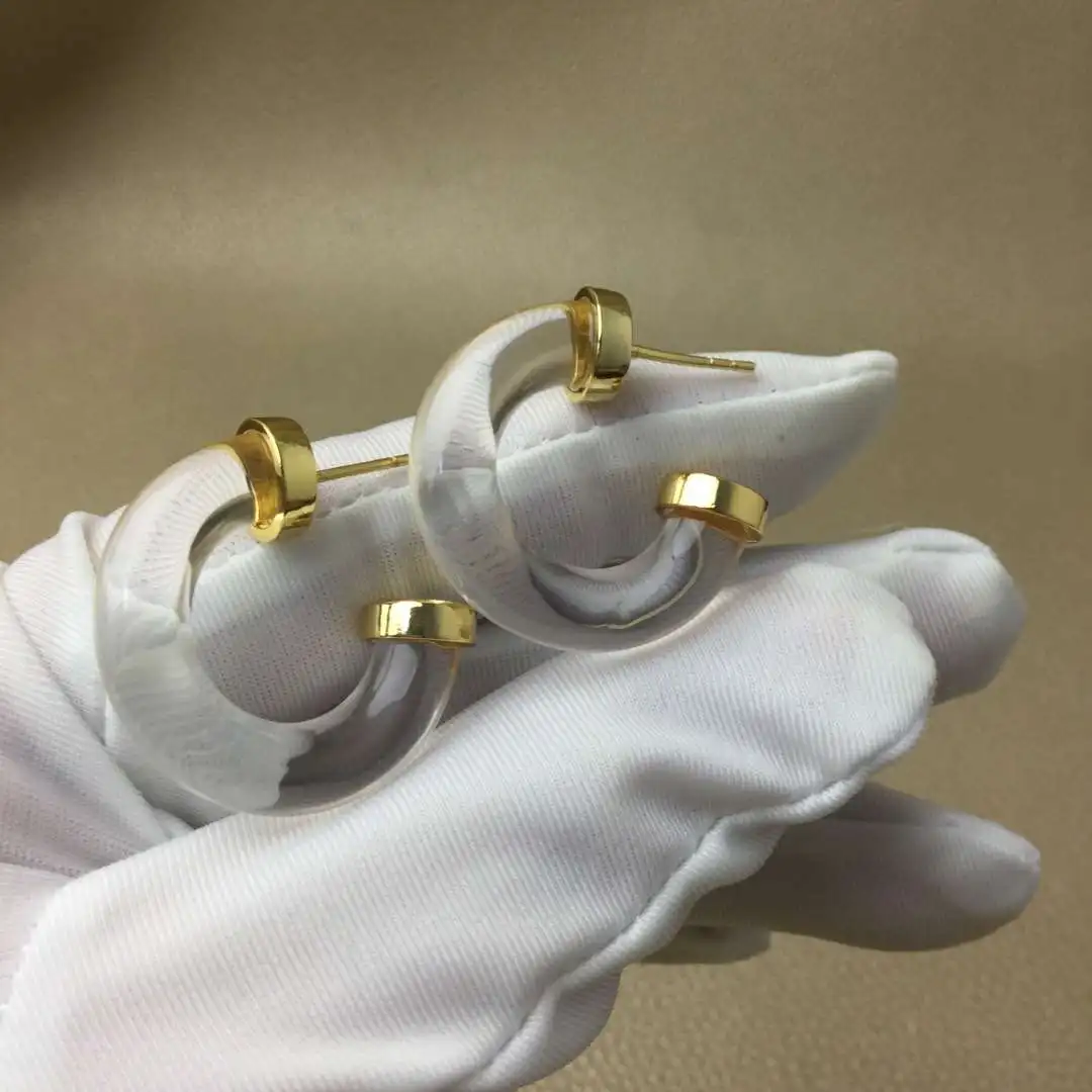 Высококачественные прозрачные круглые серьги в европейском и американском