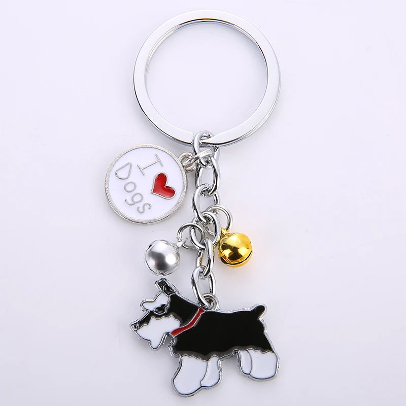 Брелок для ключей Schnauzer Dogs, брелок для ключей, сделай сам, сумка, подвеска, металлический брелок для автомобиля, Подарочный Брелок для ключей, женский брелок с пряжкой, брелок для ключей - Цвет: 11
