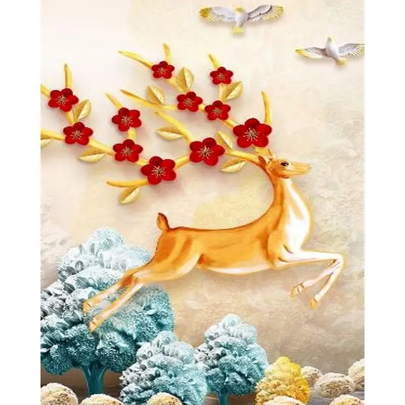 

GATYZTORY DIY Painting By Numbers sika deer Animals HandPainted Oil Painting Drawing On Canvas Unique Gift Home Decoration