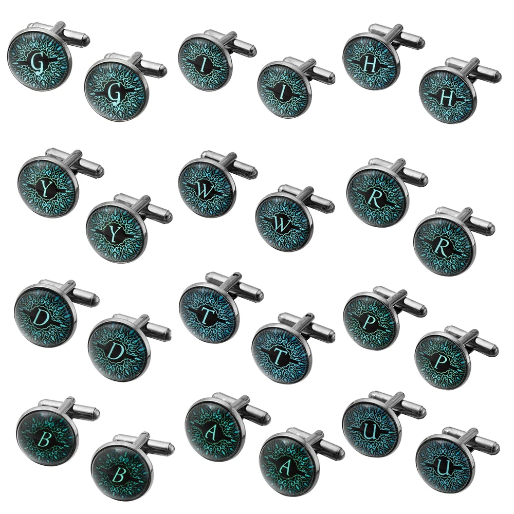 Мужские модные потенциальные запонки с одним алфавитом для мужчин манжеты