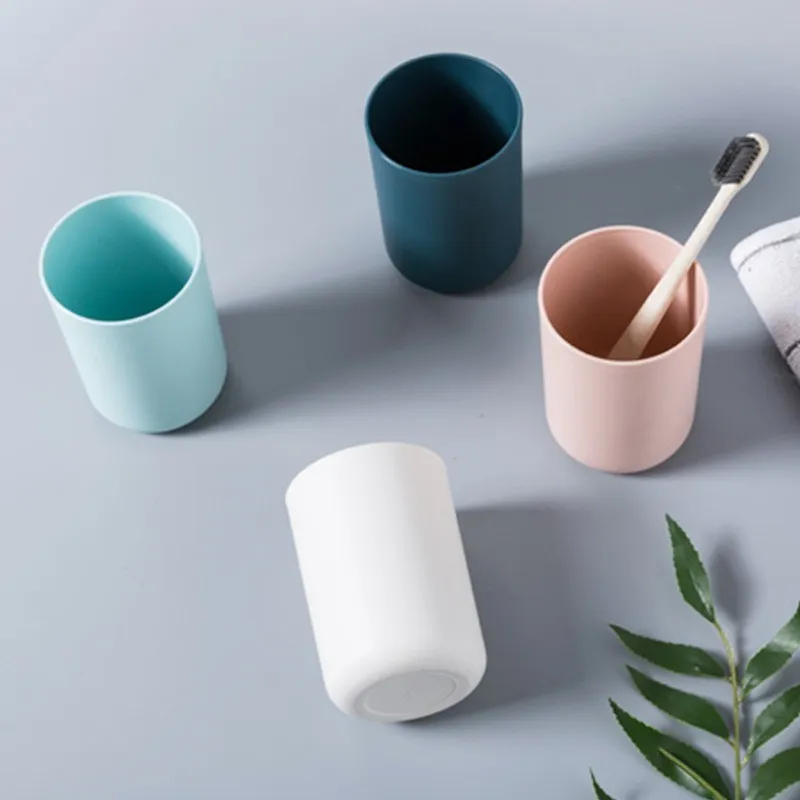 

Bathroom Plastic Mouthwash Cup Water Mug Home Travel Solid ColorToothbrush Cup Simple Nordic Portable Toothbrush Bathroom Cup