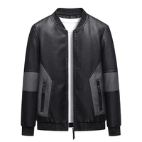 mens leather jacket patchwork motorcycle jacket leather jacket fashion trend rider zip jacket casual street windbreaker 6xl 8xl