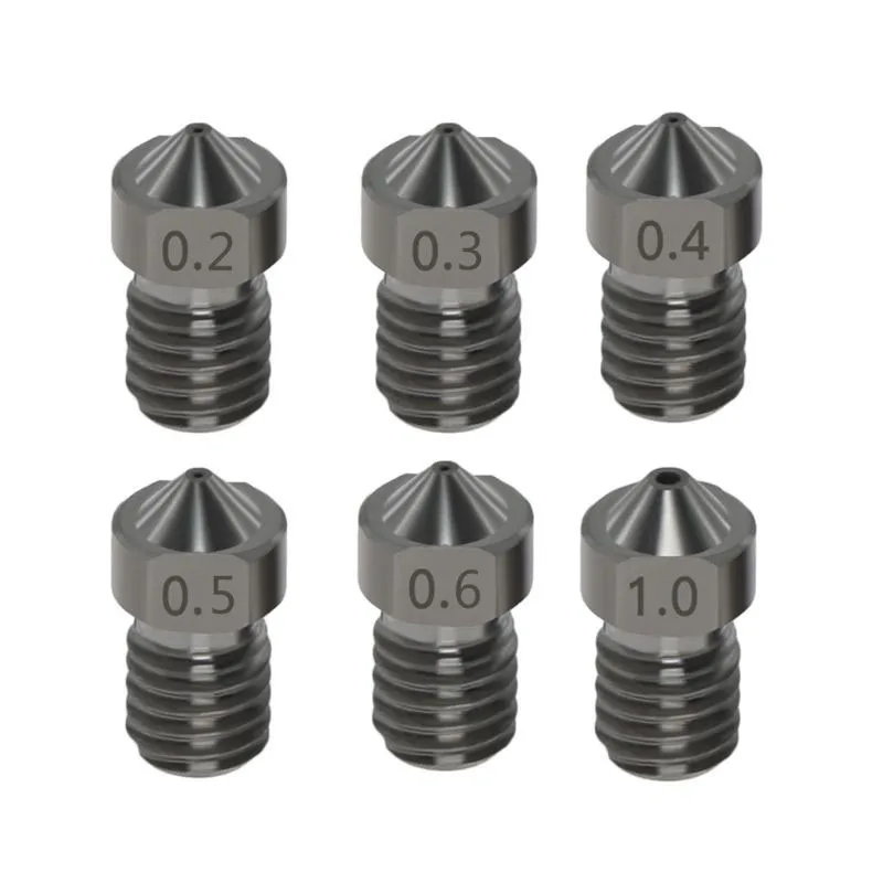 6 шт. V6 сопло из закаленной стали V5 Запчасти для 3D принтера PEI PEEK углеродное