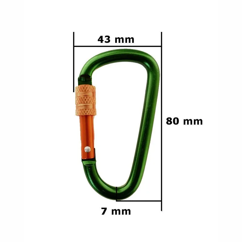 Карабин с D-образным кольцом 10 шт./компл. 8 см алюминиевая пряжка для рюкзака Keychai