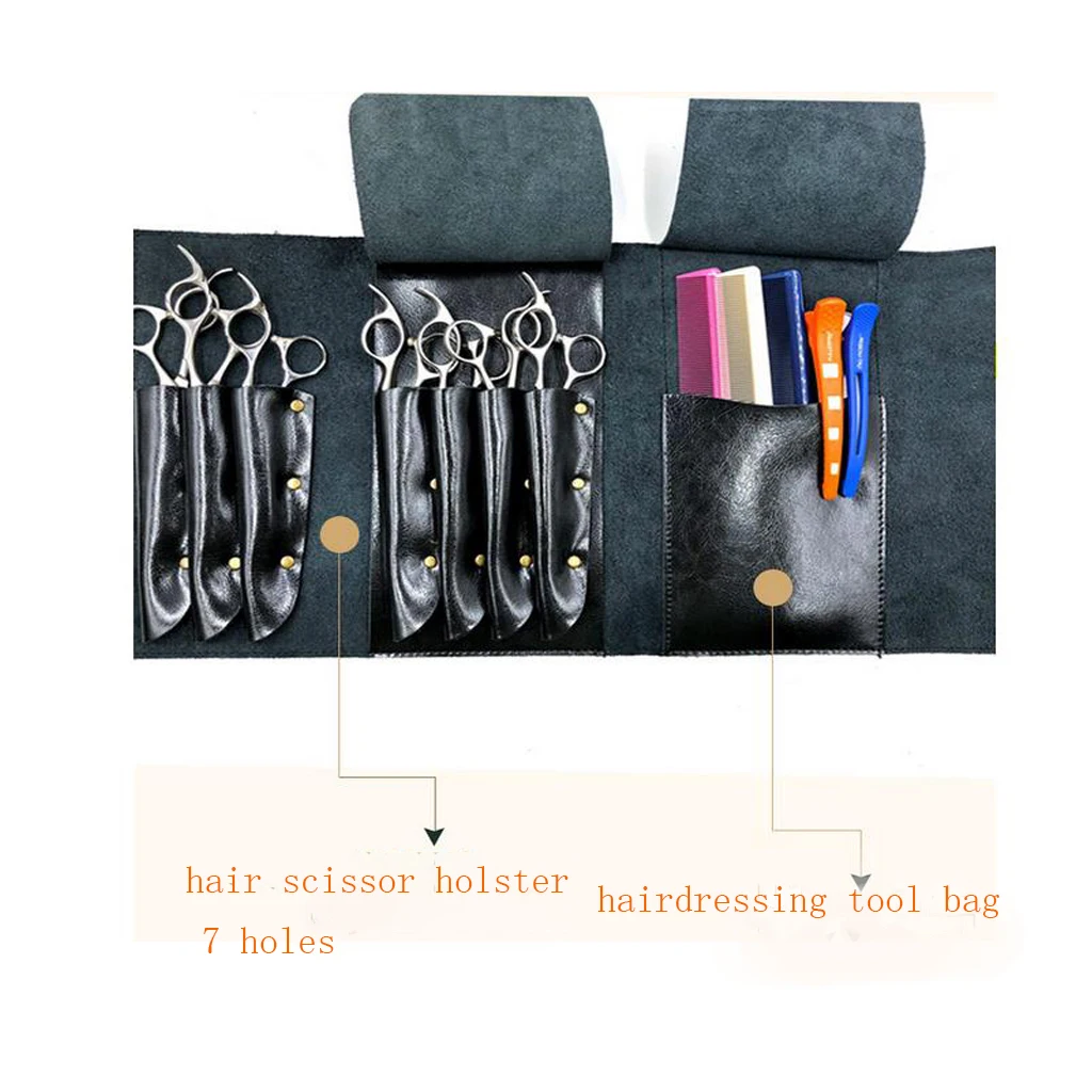 

Поперек тела настоящая кожаная сумка волос подставка для ножниц кобура для резки Расческа для укладки-24,5 х 15 см/9,65x5,9 дюймов