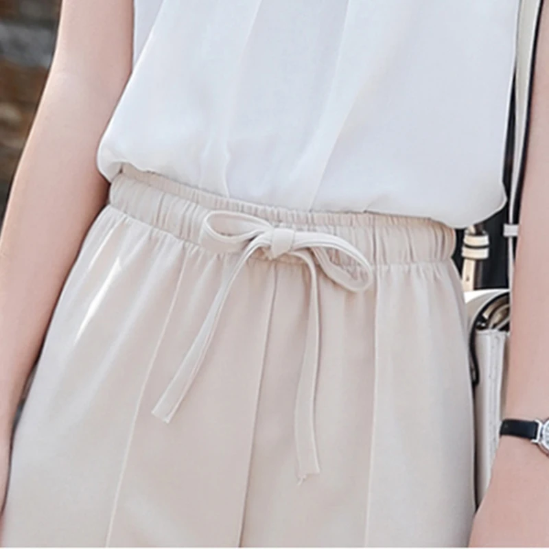 Женские тонкие дышащие плиссированные капри мягкие шифоновые Свободные