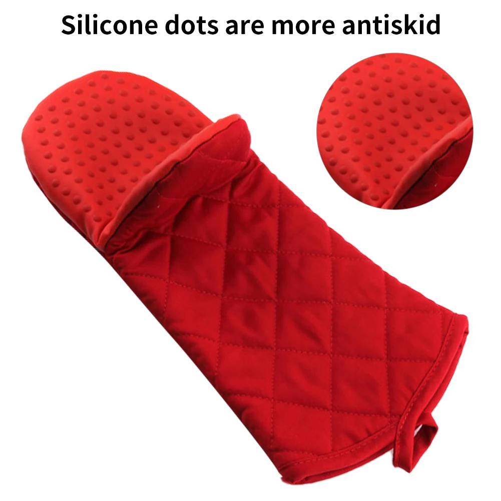 

1pair Men Women Baking Grilling Cooking Frying Flexible Soft Silicone Grip Home Anti Slip Kitchen Oven Gloves Heat Resistant BBQ