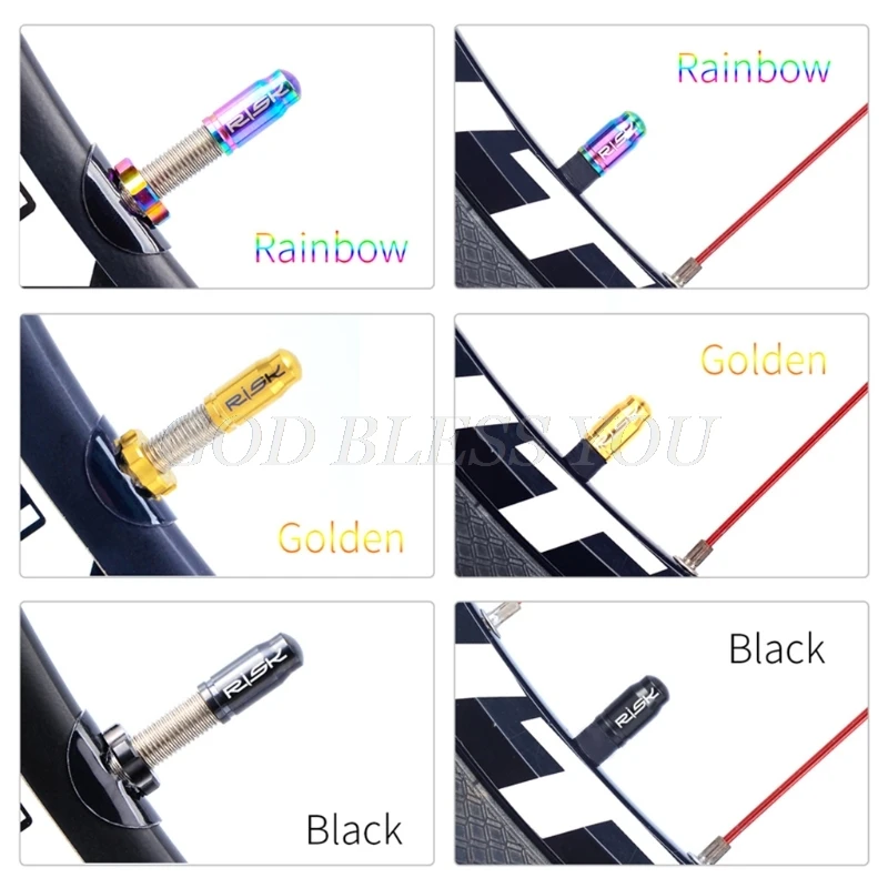 

1 Set Lightweight Titanium Alloy Mountain Road Bike Bicycle Tire Presta Schrader Valves Cap Air Nozzle Dust Cover Drop Shipping