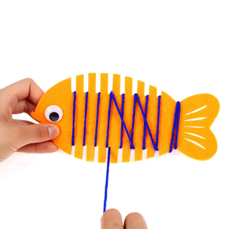 Juguete Montessori de fieltro para ni&ntilde;os peque&ntilde;os, tablero Manual de jard&iacute;n de vidrio, juguete educativo para ni&ntilde;os peque&ntilde;os, roscado de peces, mano de beb&eacute;, vida &uacute;til-1