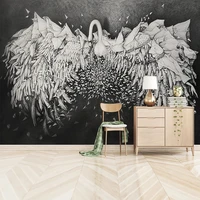 custom any size 3d latestwallpaper self adhesive swan background wall decoration painting papel de parede fresco tapety sticker