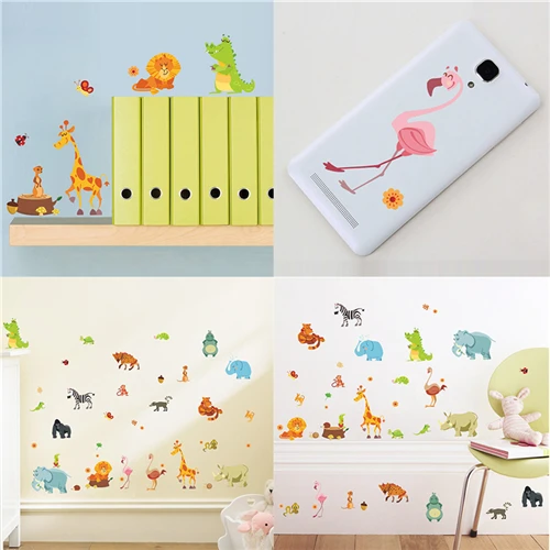 

Home Decor Jungle Adventure Animals Wall Stickers for Kids Rooms Safari Nursery Rooms Baby Poster Monkey Wall Decals Wallpaper