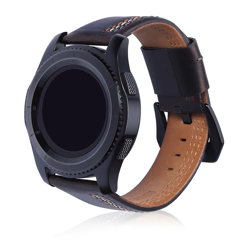 22 мм ремешок для часов из натуральной кожи ремешок для samsung gear S3 Frontier классические умные часы сменные браслеты аксессуары