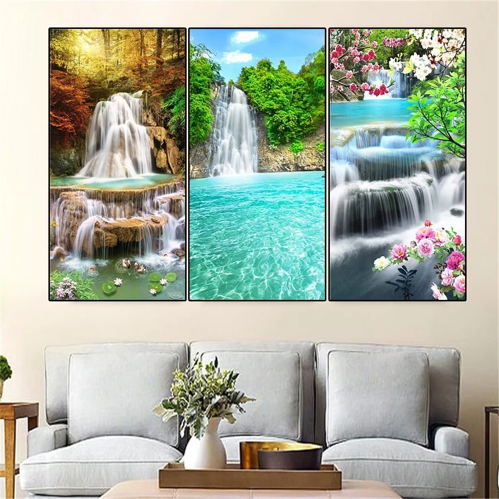 

CraftArtGo 5D DIY Diamond Embroidery landscape Full Square Round Rhinestone Mosaic Painting Cross Stitch Flowers Diamond Kit