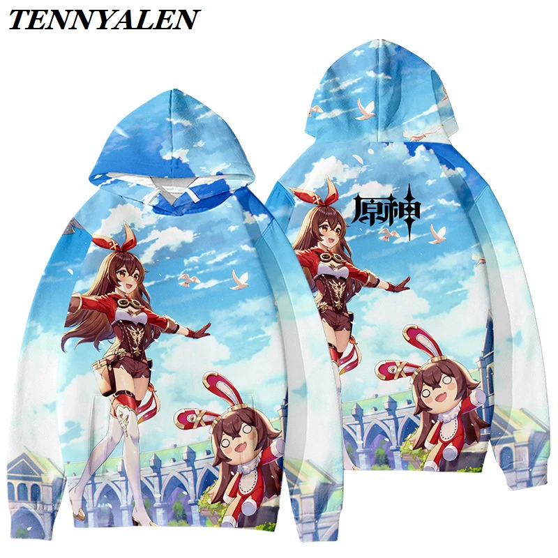 

Спортивная толстовка с капюшоном в стиле аниме Genshin Impact, 2020, костюм для косплея, с 3D-принтом, топы в стиле аниме для мужчин и женщин, для взросл...