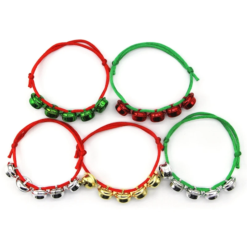 

25PCS Christmas Adjustable Bell Bracelets, New Year Holiday Party Accessories, Home Decoration