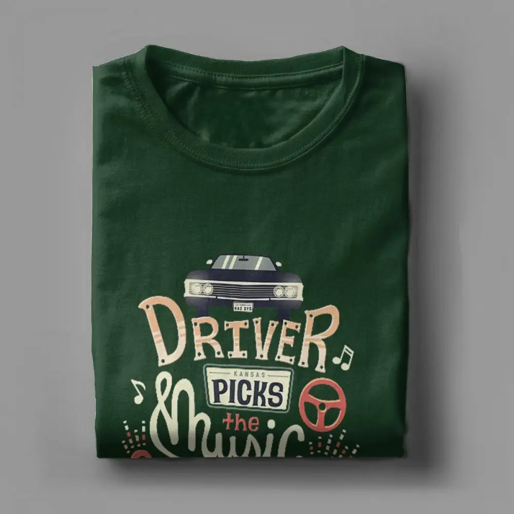 

Driver Picks The Music Supernatura T Shirts Men Pure Cotton Vintage T-Shirts Spn Brothers Angel Winchester Dean TV Shows Tee 6XL