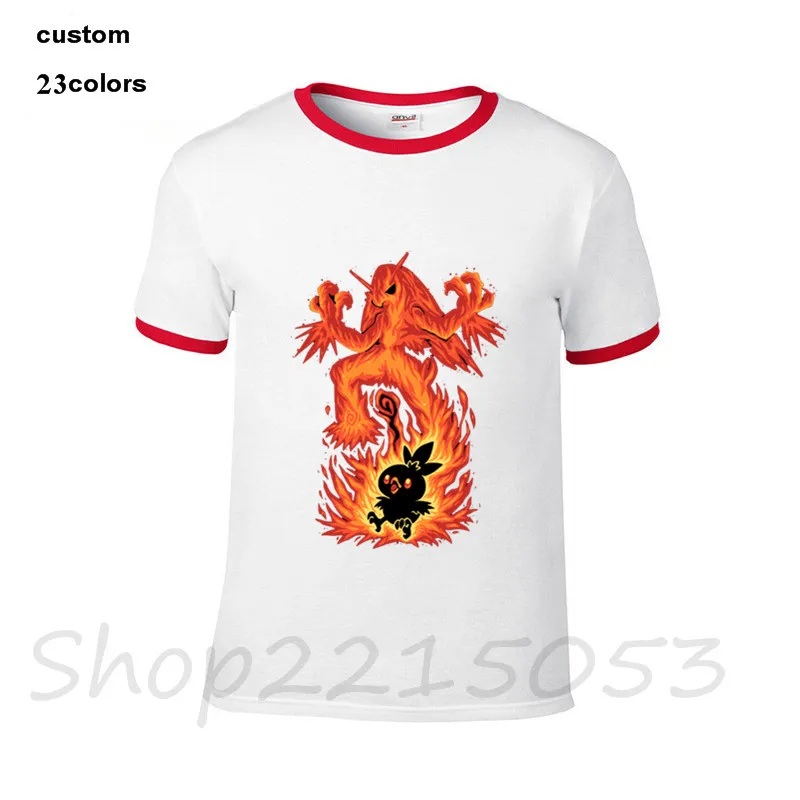 Модная мужская футболка с изображением пожарной птицы в blaziken torchic starter flames silhouette