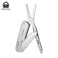 roxon folding pocket knife and scissors 2 in 1 edc multi tool with belt clip housework needlework outdoor camping multitool