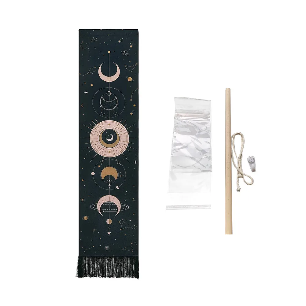 

Wall Hanging Moon Phase Tapestry Easy Install Door Party Polyester Cotton Gift Home Decor With Tassels Wedding Art Living Room