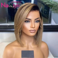 honey blonde lace front wigs bob short square wig ombre human hair brazilian hair wigs for black women natural hair wig 100