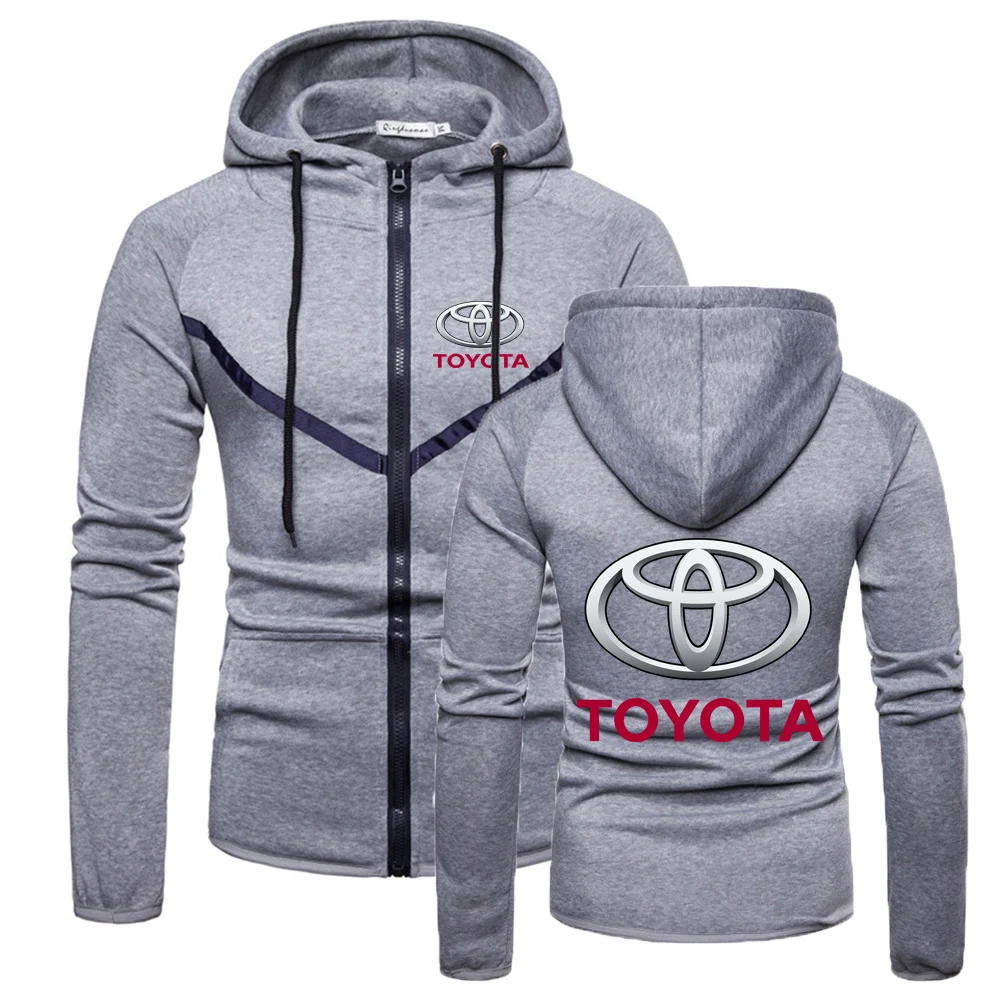 

Unisex Men Toyota car logo Zipper Quality Comfortable Wild Hoodie Fitness Solid Color Sportswear Casual Sweatshirt Tops