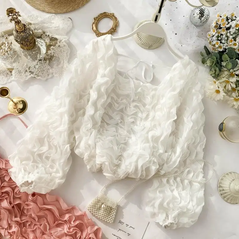 Сексуальная шифоновая блузка с открытыми плечами Женская Осенняя Свободная