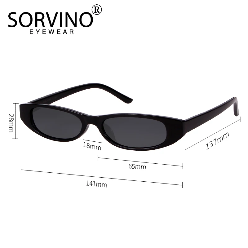 Маленькие узкие солнцезащитные очки кошачий глаз SORVINO 2020 женские и мужские