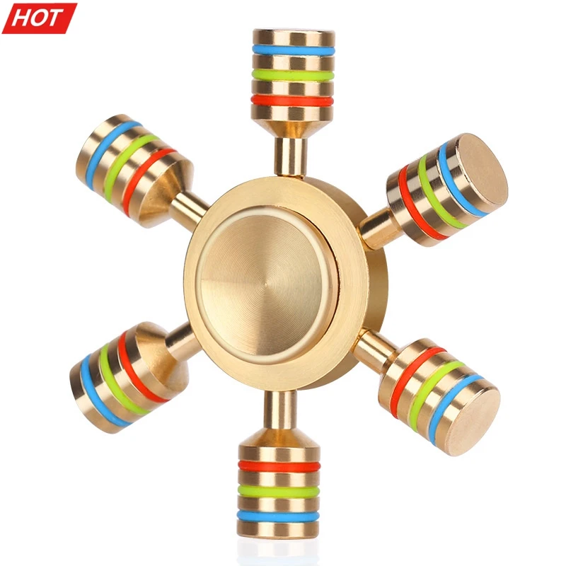 

Ручной Спиннер, радужные игрушки-Спиннер, металлический Спиннер для пальцев, ручной Спиннер с 6 ручками, латунный антибликовый Спиннер