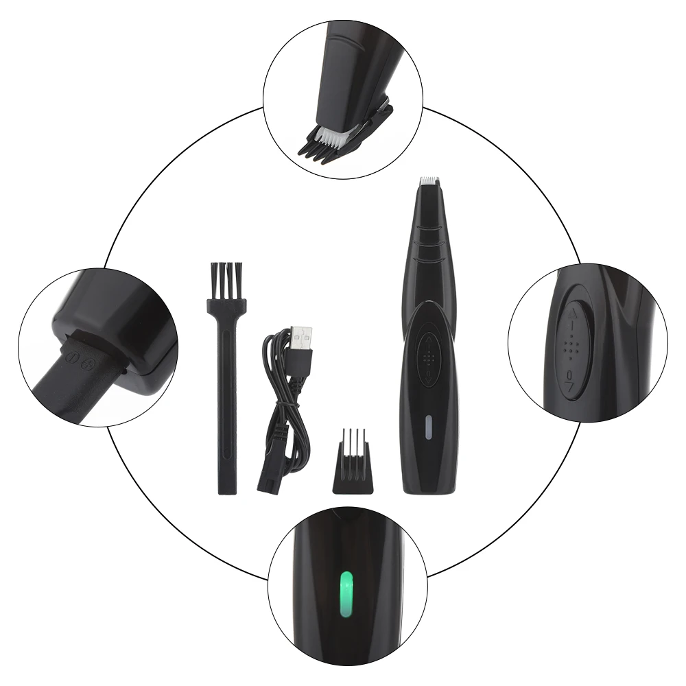 

Professional Pet Foot Hair Trimmer Dog Growing Clipper USB Rechargeable Butt Eyes Hair Cutter Remover Low-noise Dog Clippers