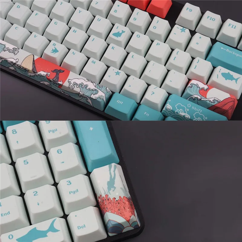 Keycap OEM PBT полный размер 104 ключ Ukiyo e японская манга игровая Кепка для GH60 GK61 84 96 87